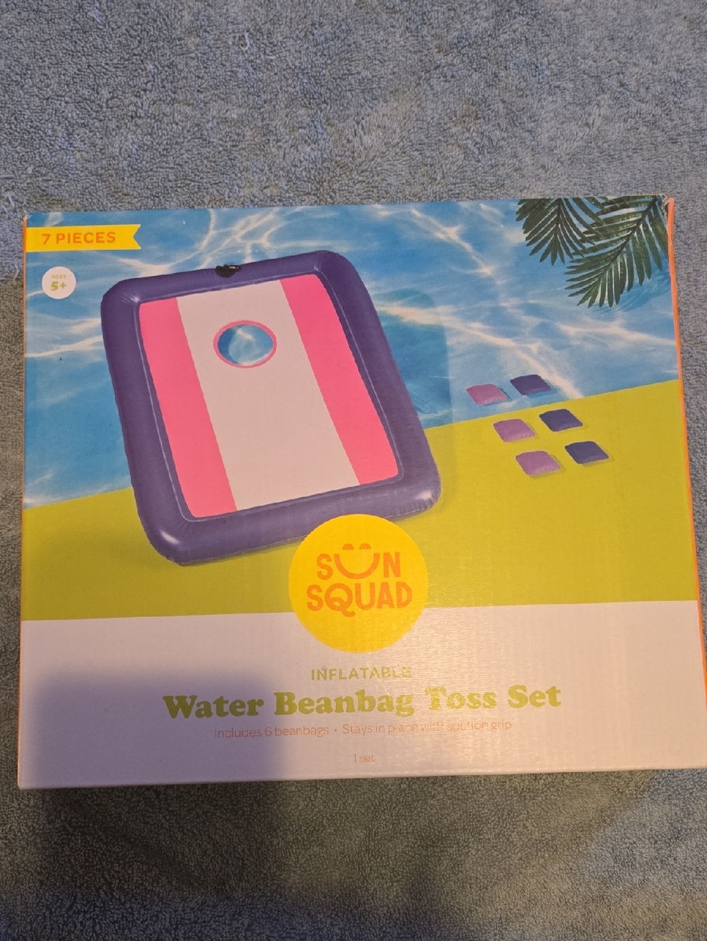Sun Squad Inflatable Water Beanbag Toss Set - Pink & Purple